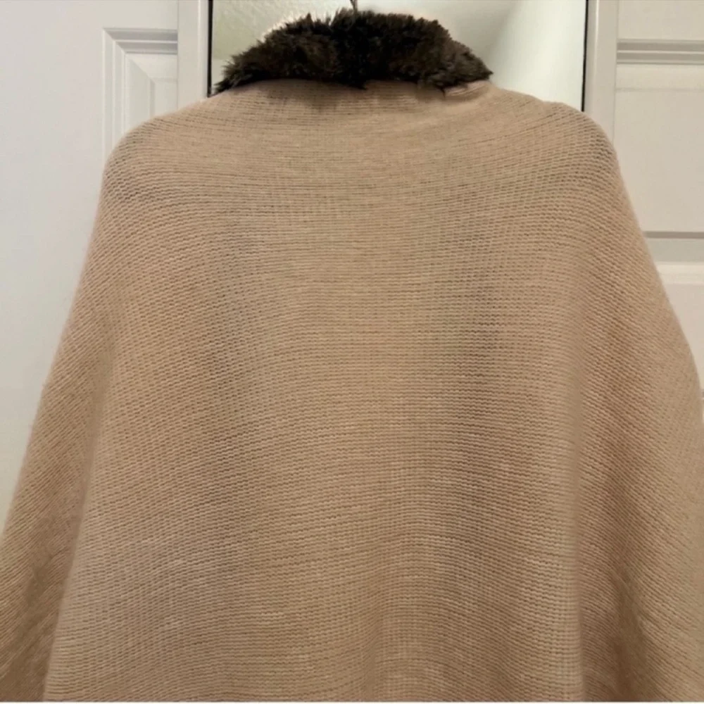 Anthropologie Mad Style 100% Acrylic fur lined open front sweater shrug cardigan